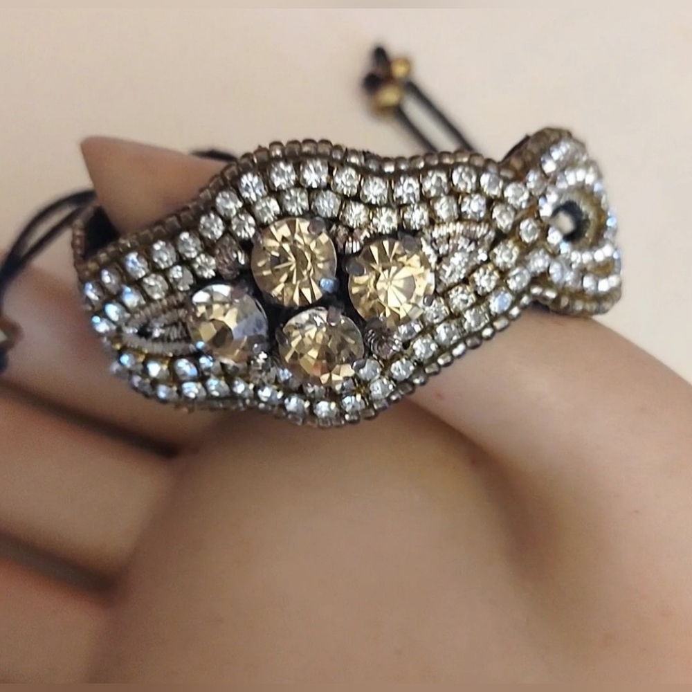 Marvelous Double Row Crystal Jewel Encrusted Shamballa Bracelet